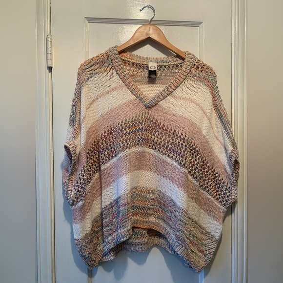 Anthropologie Akemi + Kin - One Size Kimono Cocoon Open Knit Poncho - Picture 3 of 15